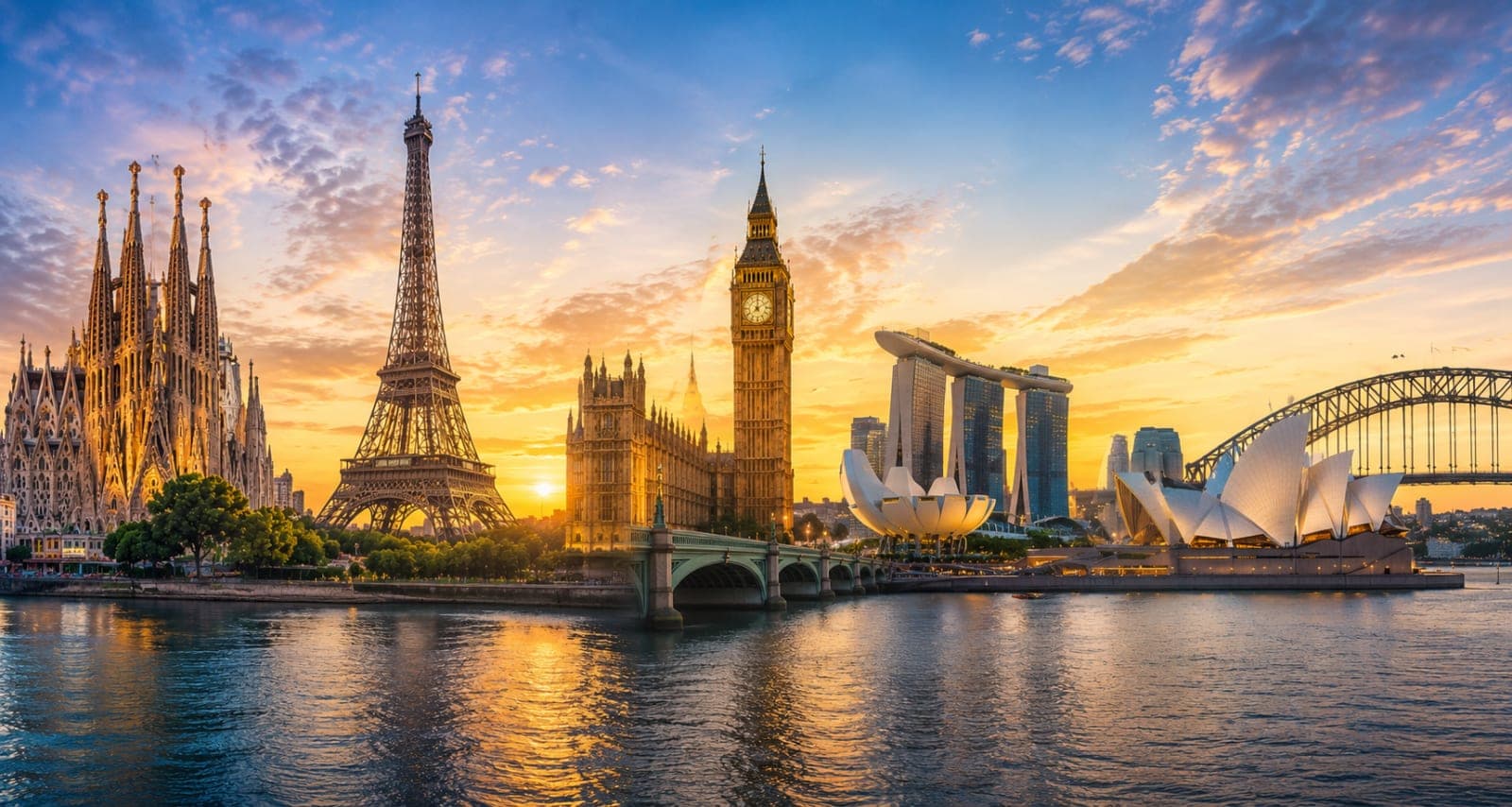 Destinații iconice internaționale: Sydney, Barcelona, Paris, Londra și Singapore